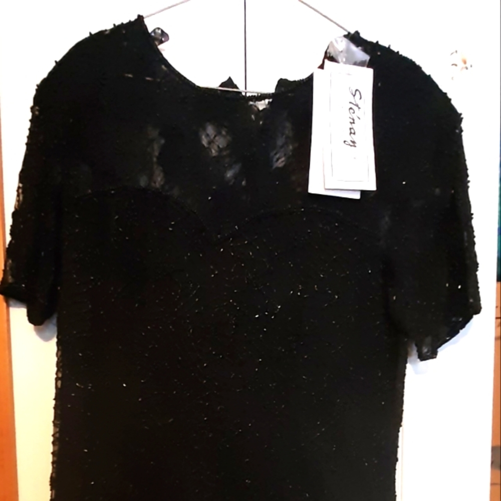 Black Stenay womena beaded dress